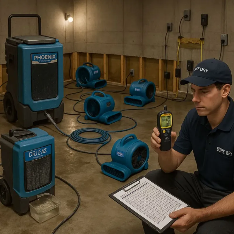 Structural Drying and Dehumidification process in Hiram, OH